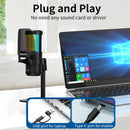 JMARY MC-PW13 360 Degree Rotating RGB Light Desktop Microphone
