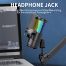 JMARY MC-PW13 360 Degree Rotating RGB Light Desktop Microphone