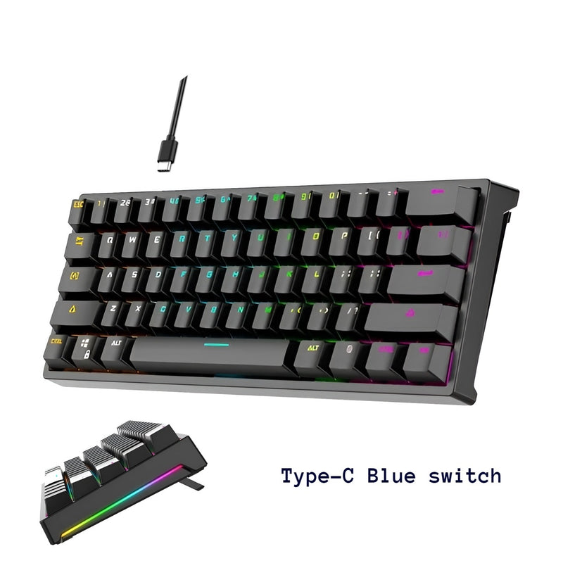 Bajeal G101 RGB Mechanical Gaming Keyboard 61 keys Blue Switches