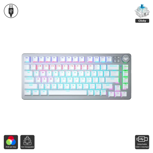 AULA F3060 Mechanical Keyboard – 83 Keys, RGB, Hot-Swappable