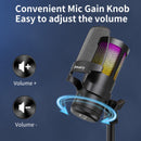 JMARY MC-PW13 360 Degree Rotating RGB Light Desktop Microphone