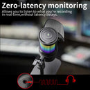 JMARY MC-PW13 360 Degree Rotating RGB Light Desktop Microphone