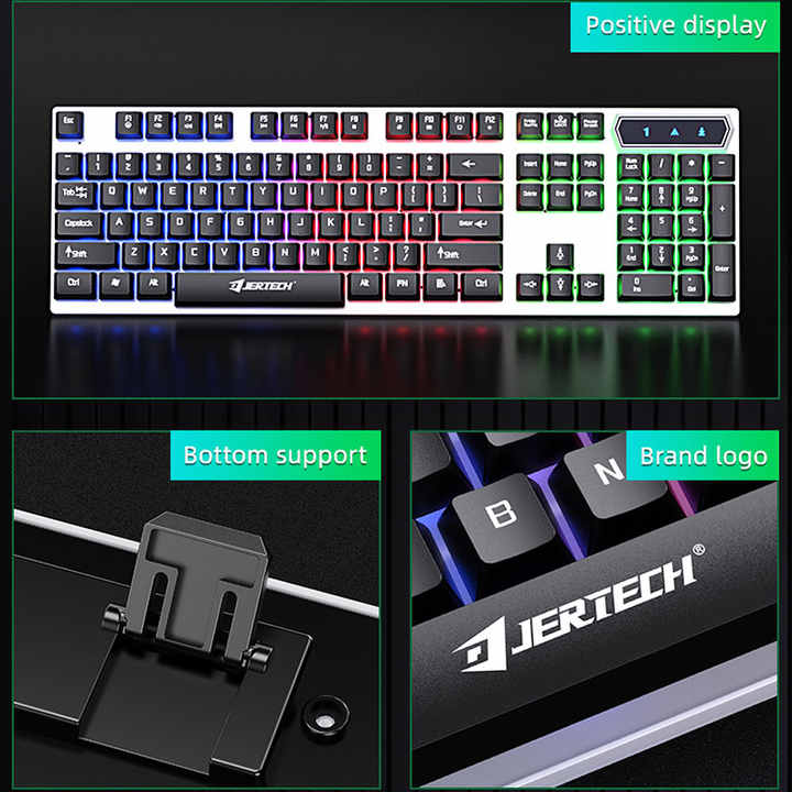 Jertech Keyboard Jertech K358 RGB Backlit Full-Size Gaming Keyboard