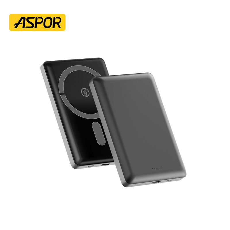 ASPOR A382 – 10,000 mAh Magnetic Wireless Power Bank (20 W USB-C PD + 15 W Wireless)
