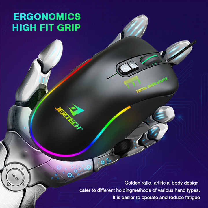 Jertech XP13 – RGB Wired Gaming Mouse