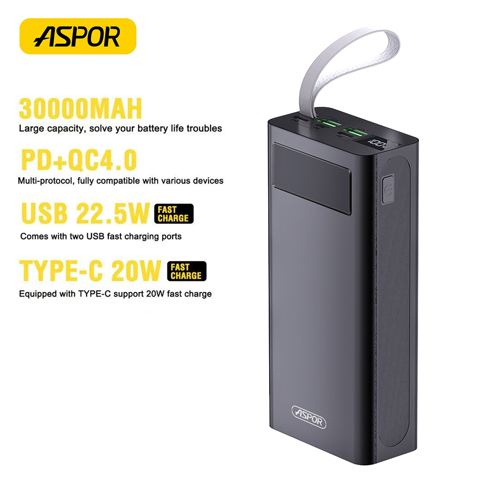 Aspor 30000mAh Power Bank A306