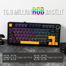 Aula F75 Black + Dark Blue + Orange - 75% Gasket Wireless Mechanical Gaming Keyboard