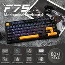 Aula F75 Black + Dark Blue + Orange - 75% Gasket Wireless Mechanical Gaming Keyboard